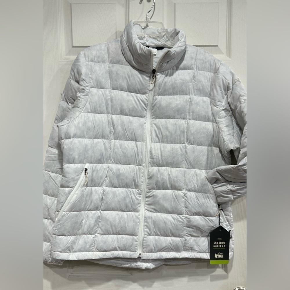 REI Co-op Women’s 1X 650 Down Jacket 2.0 Plus Sizes Puffer 1X Undyed White